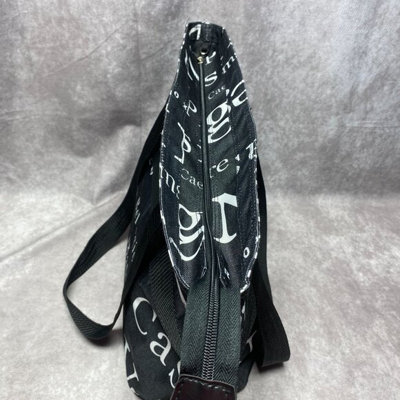 Las Vegas  Theme Black Tote Bag With Zipper Closure & Interior Pocket - Picture 2 of 12